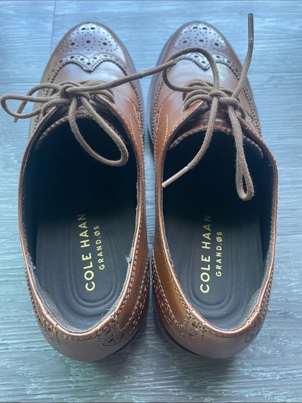 Cole Haan Men’s Tan/Brown Wingtip Derby Oxfords